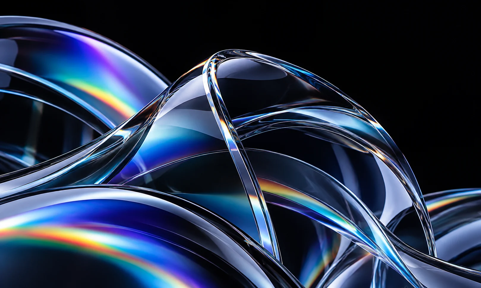 Iridescent glass artwork for LaunchNext 2.4.2